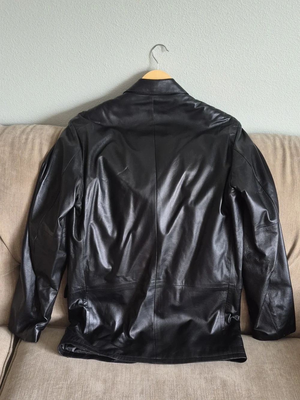 Vintage 90' Remy genuine black leather button front jacket, made in USA,
